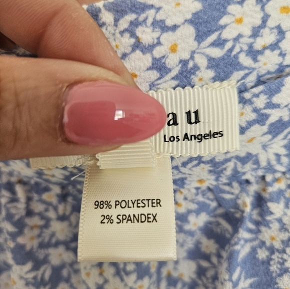 Monteau Square Neck Blue Dress with Daisies - Picture 7 of 9